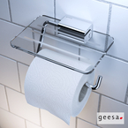 WC Roll Holder With Shelf 14x10.3 cm, AIM GEESA Chrome